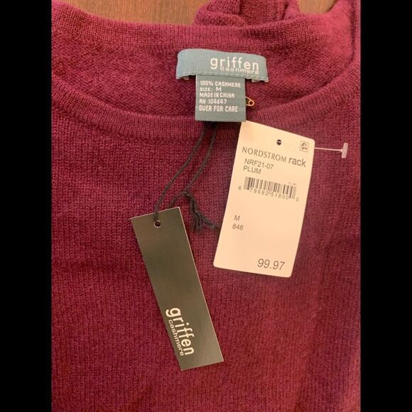 Griffen cashmere pleat back sweater size M - Picture 4 of 6